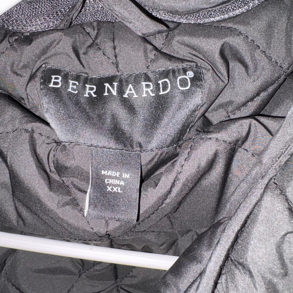 Bernardo‎ Mens XXL Plaid Wool Blend Hooded Bib Coat Blue Tan 24300B277 - Picture 5 of 9